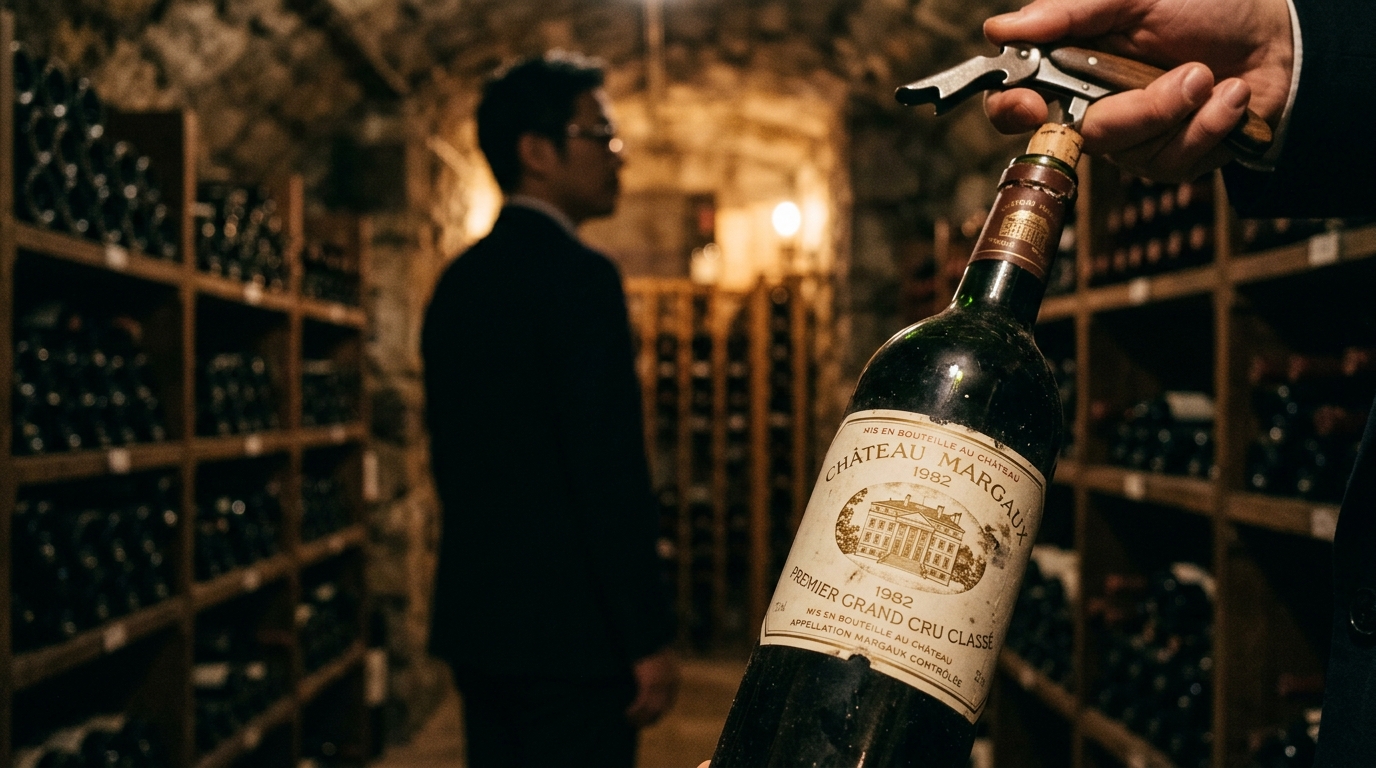 伝説のヴィンテージワインのボトル