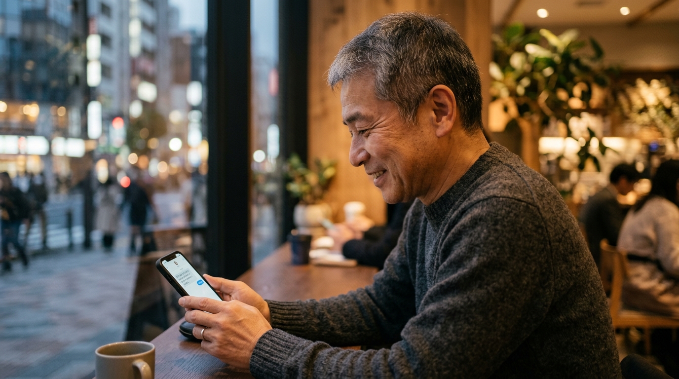 スマートフォンでDMを読む人