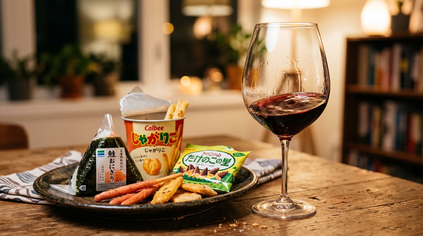 ワインとおつまみのクローズアップ