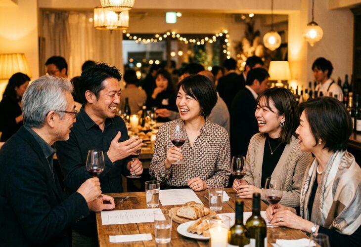 ワイン会での自然な会話