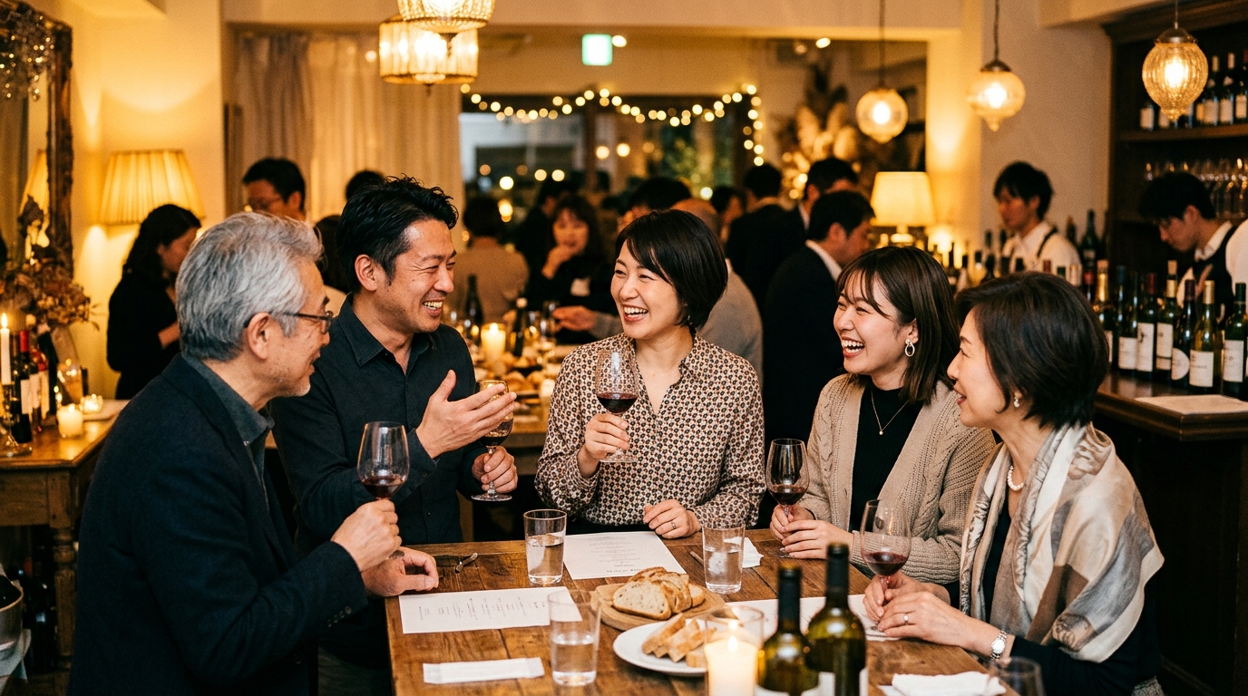 ワイン会での自然な会話