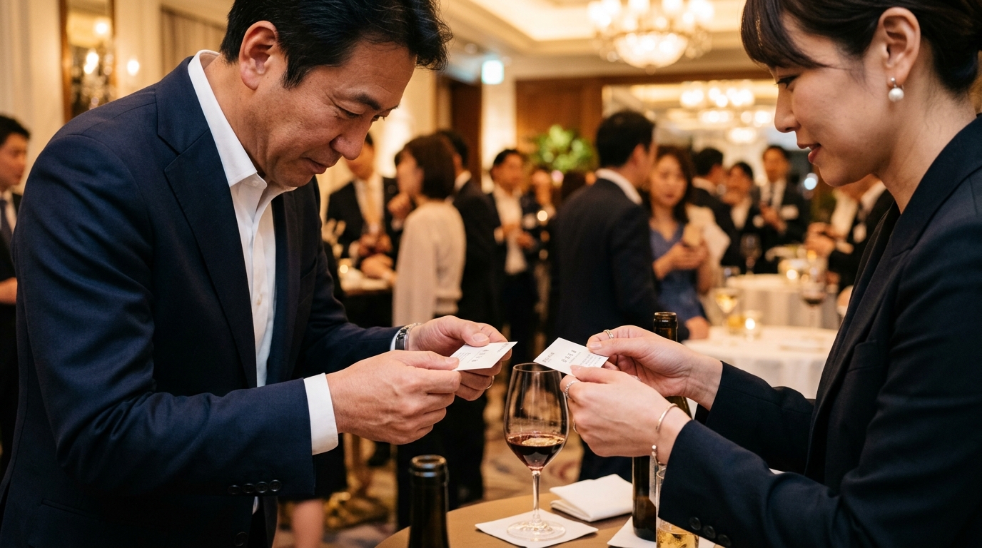 ワインイベントでの名刺交換