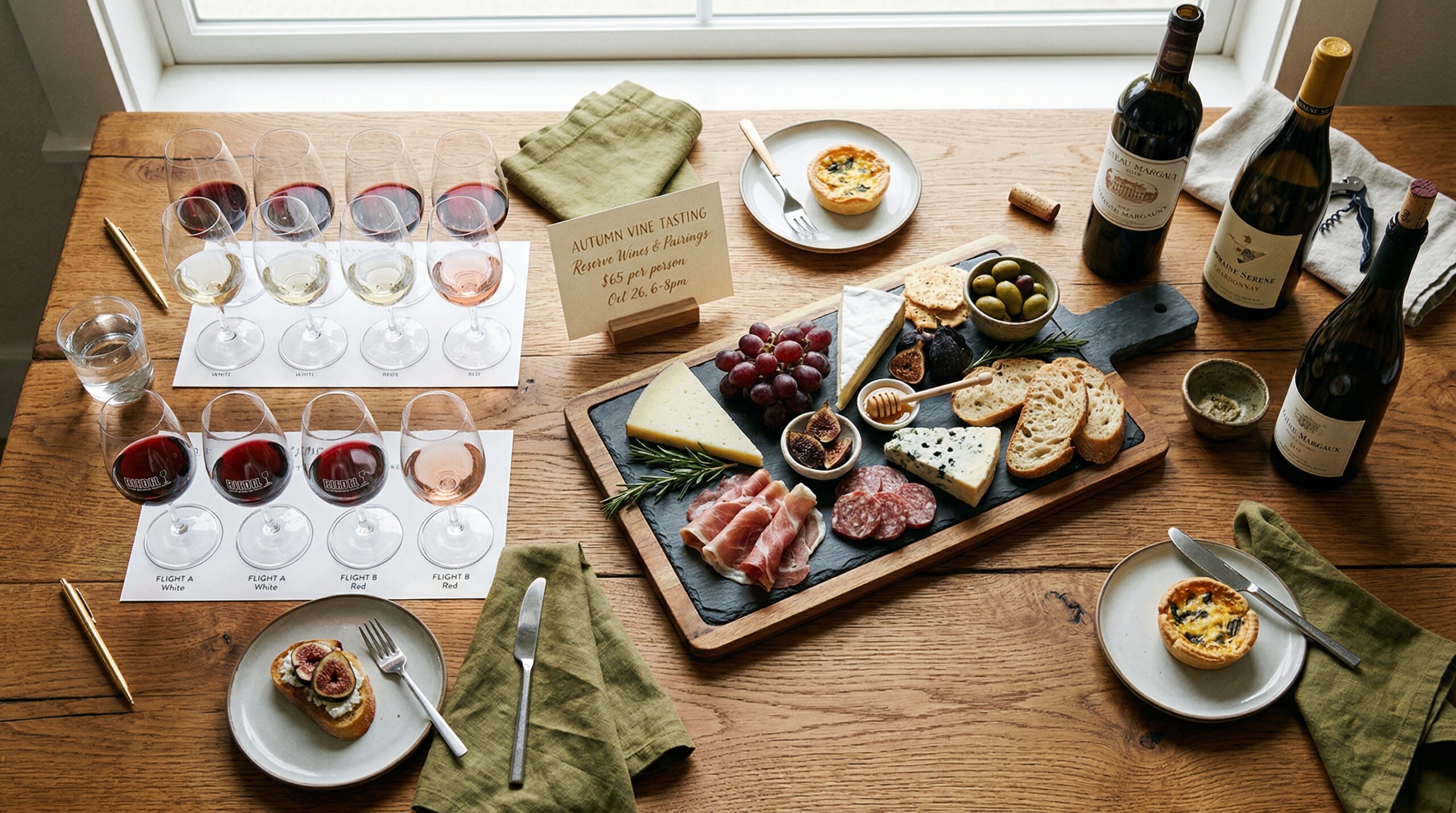 カジュアルワイン会のテーブル