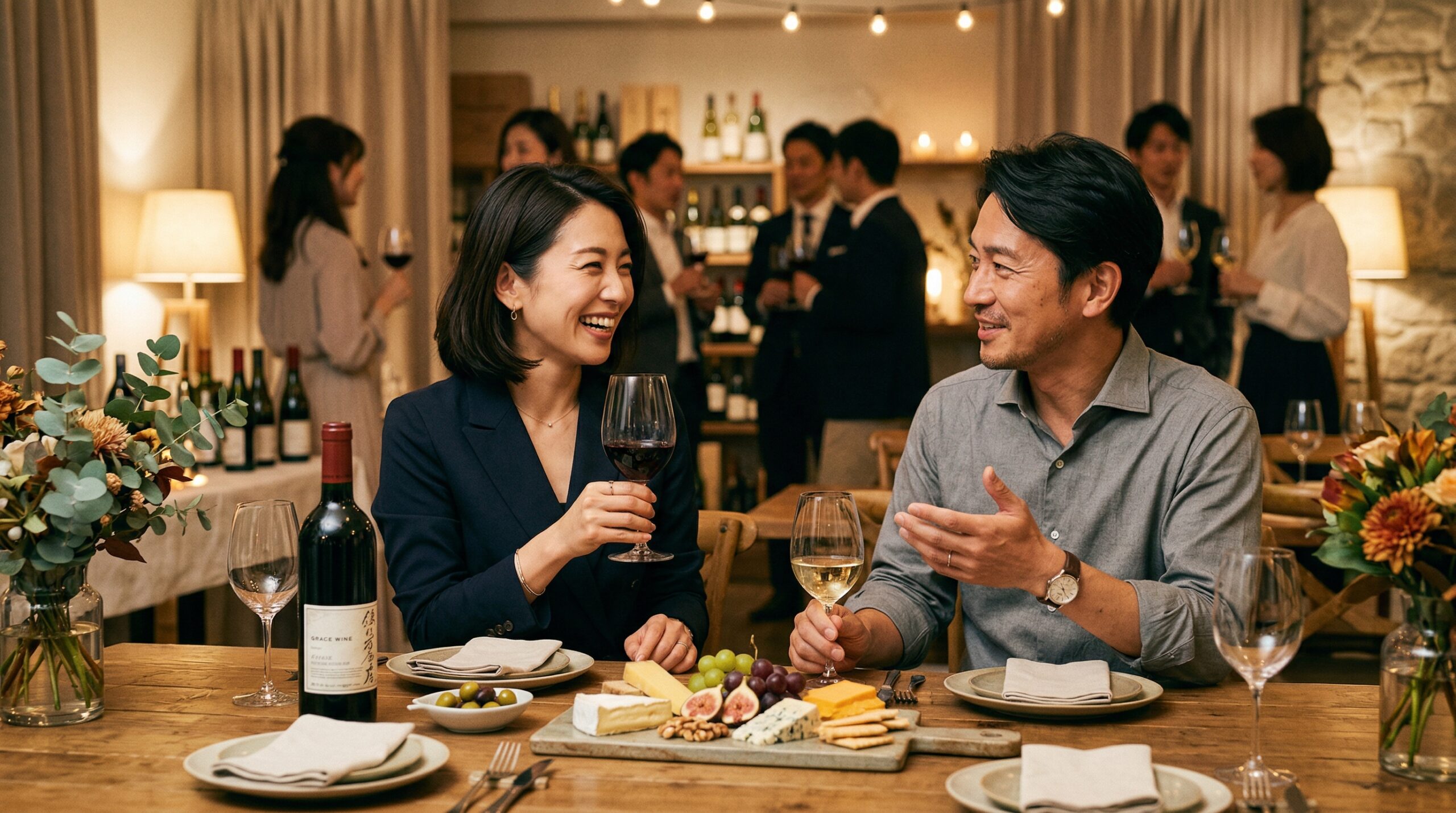 ワイン会での会話風景