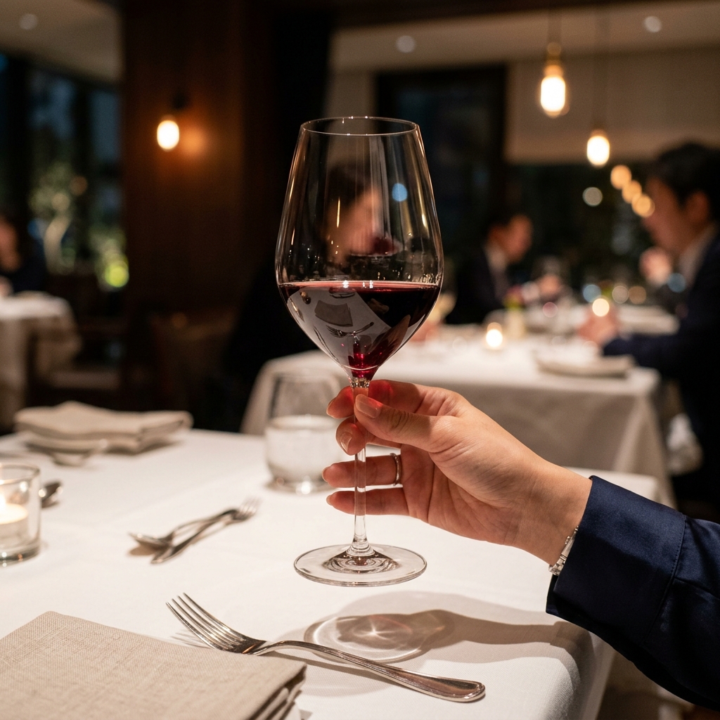 ワイングラスの正しい持ち方