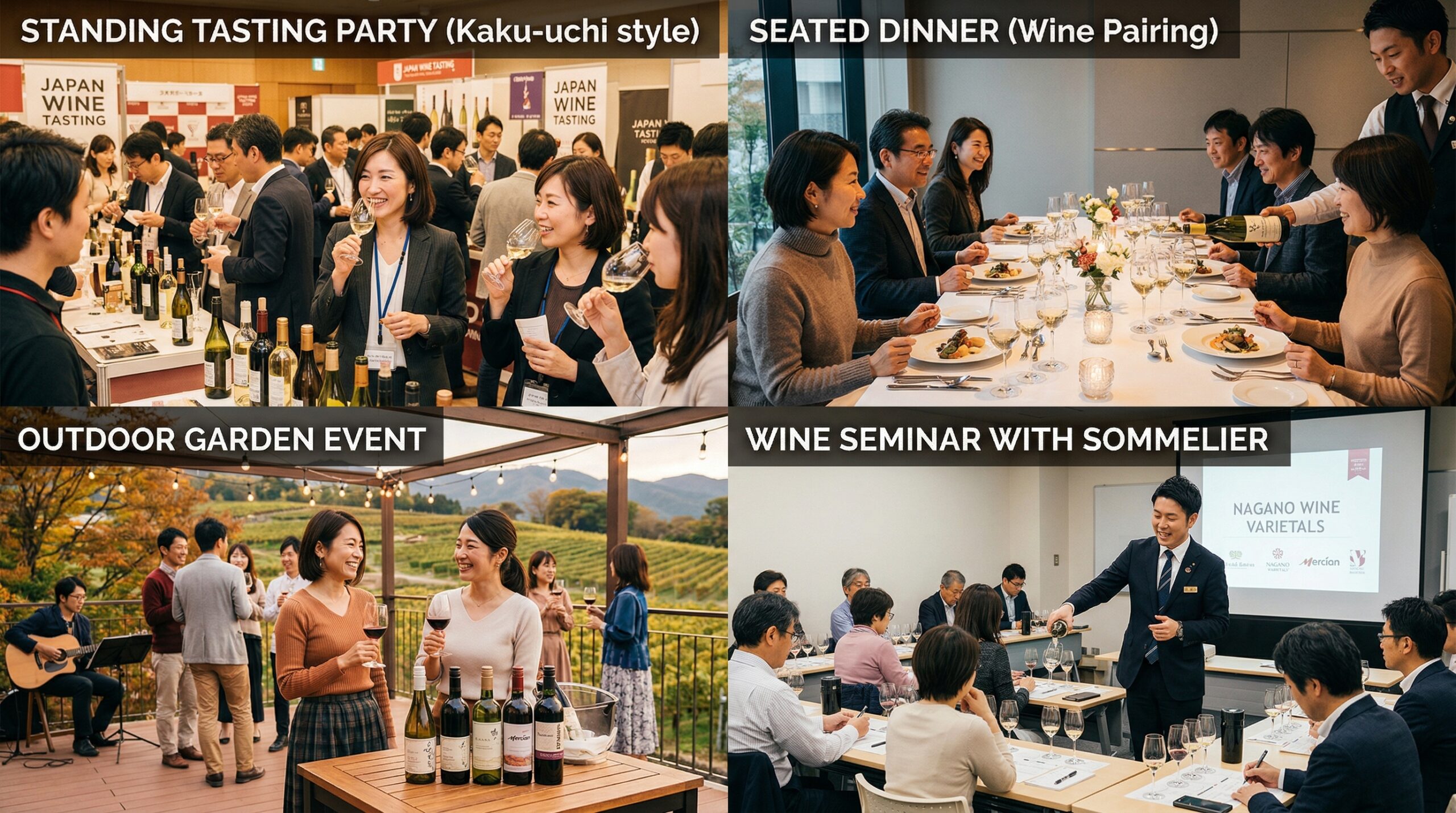 さまざまなタイプのワイン会