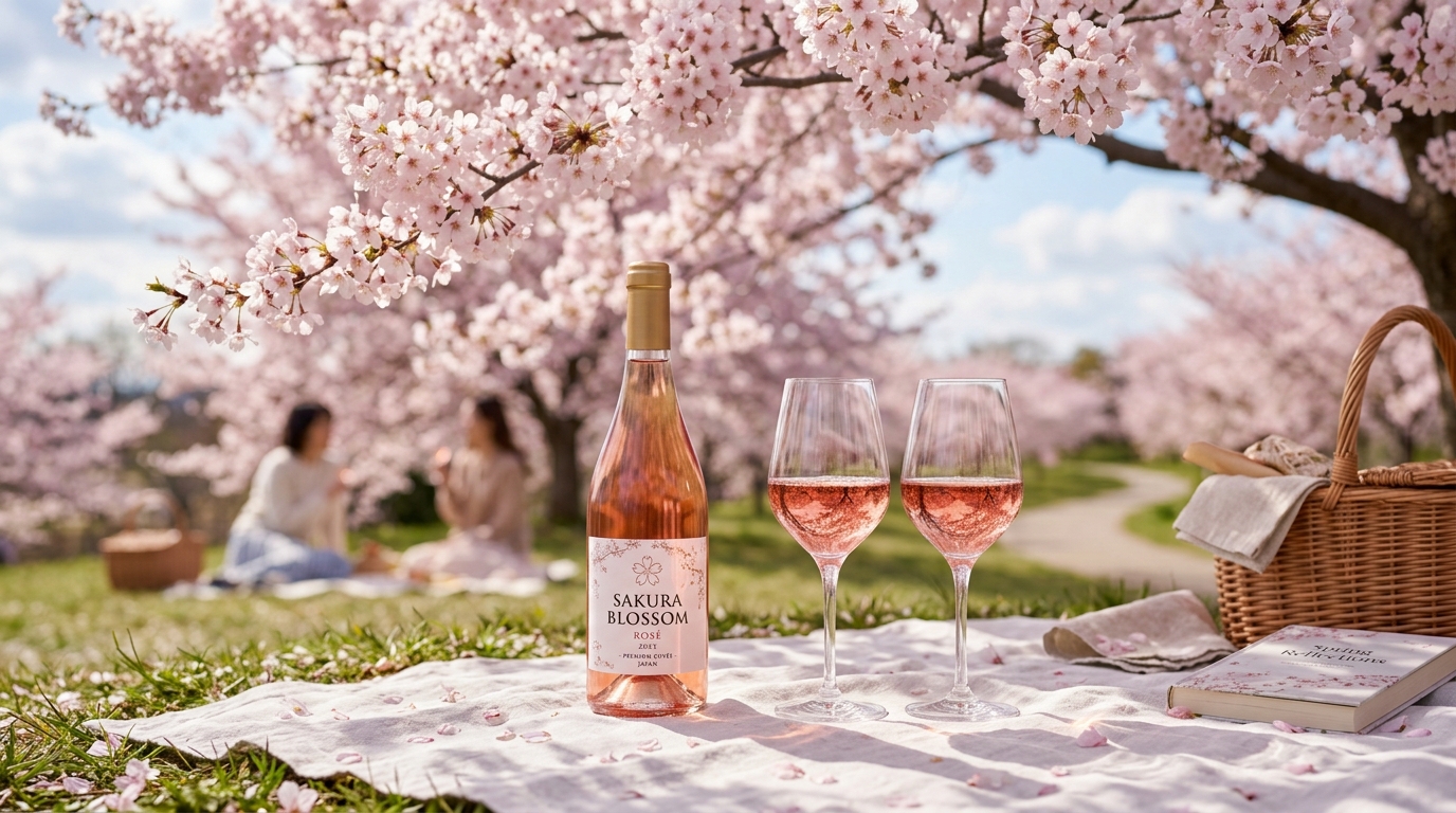 2026年春、桜の下で楽しむプレミアムロゼワインとお花見