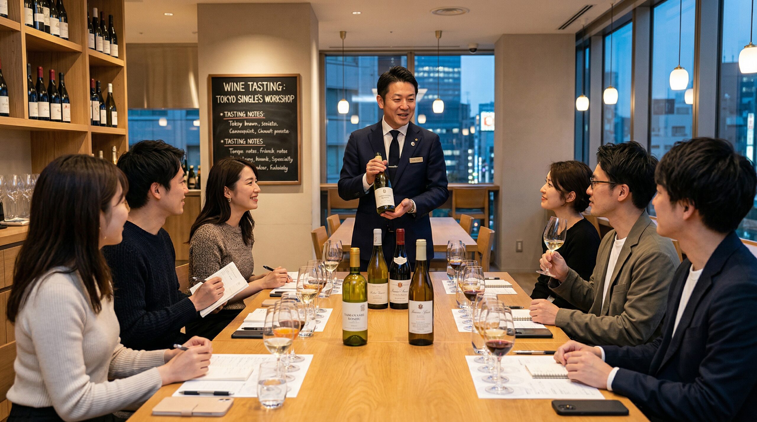 独身限定ワインテイスティングワークショップの様子