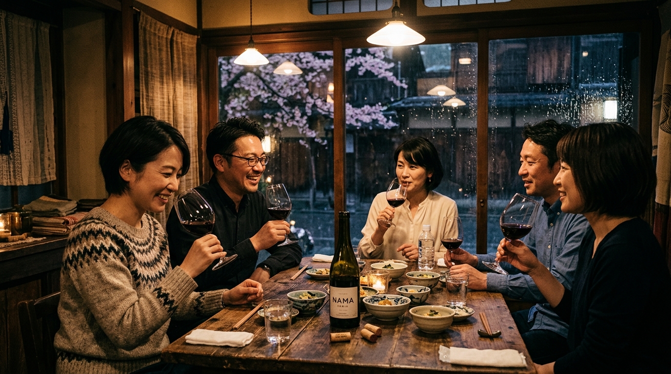 桜散る夜のワイン会