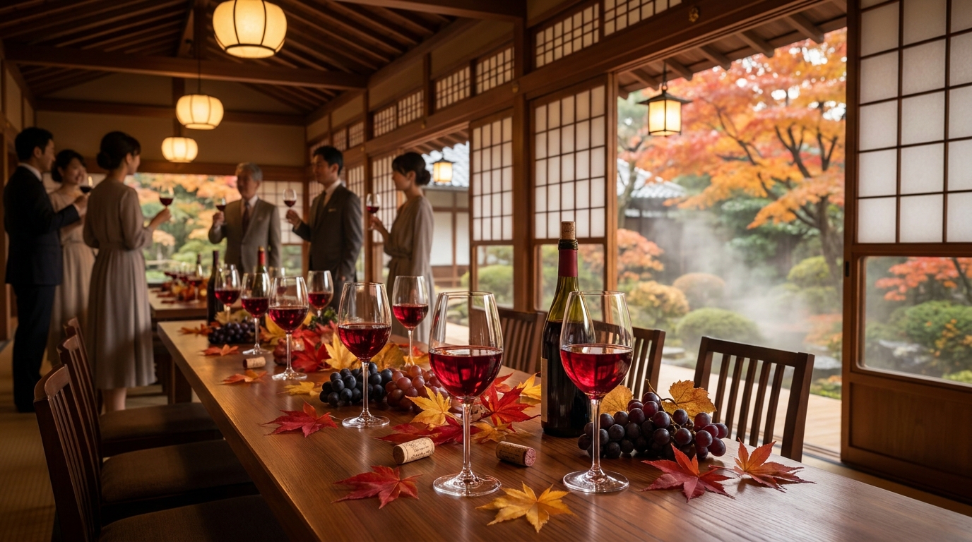 ボジョレー・ヌーボーと紅葉の秋のワイン会